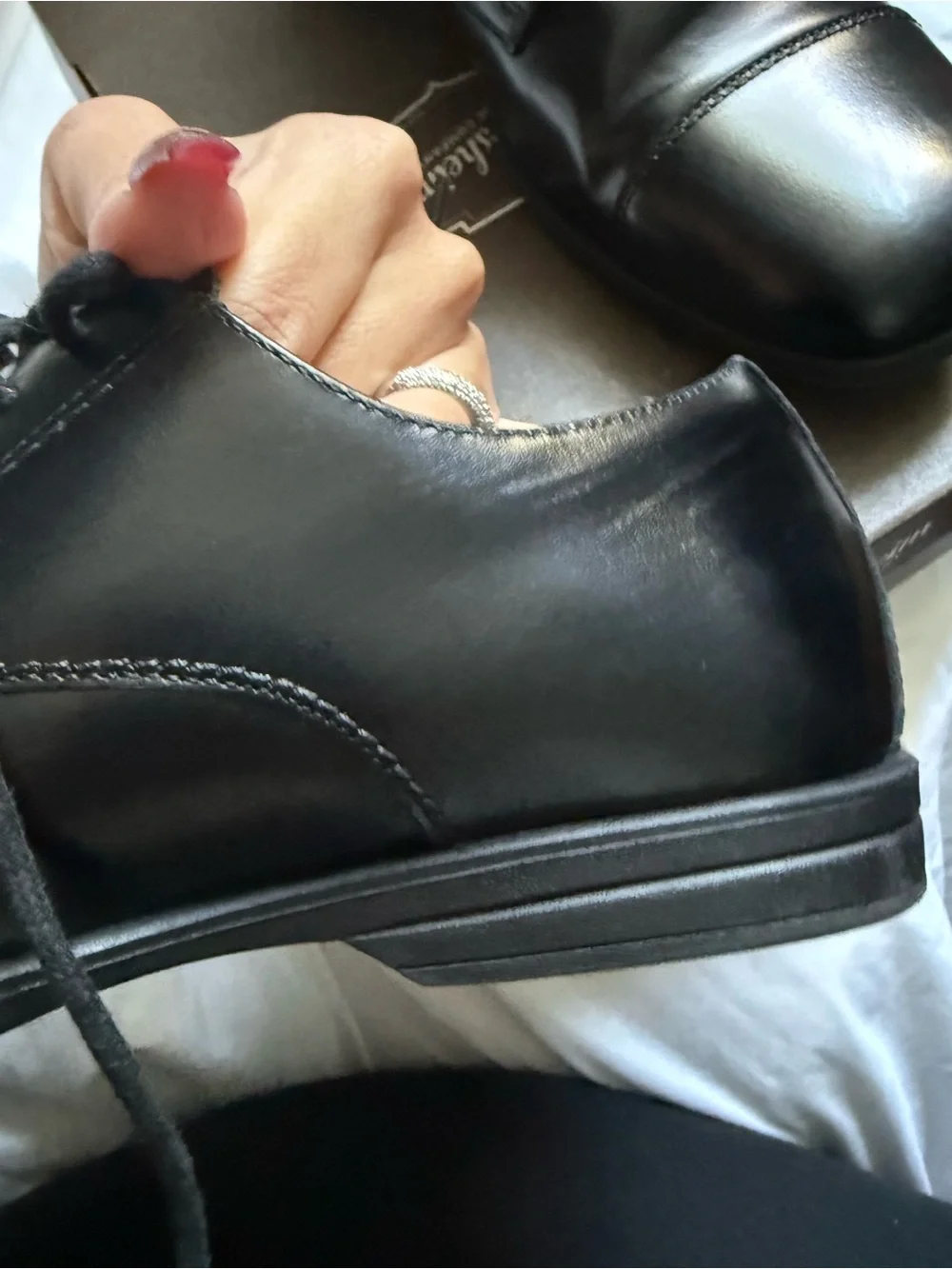 Florsheim Reveal Cap Toe Oxford Jr Black Leather Dress Shoes Kids 5M